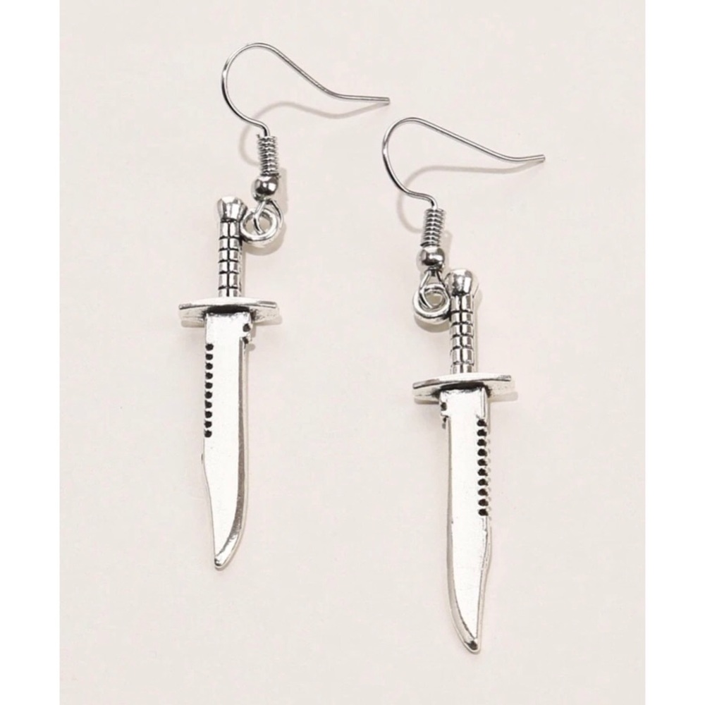 Silver Knife Earrings